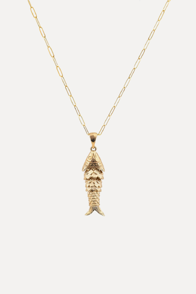 Articulated Fish Handmade Gold Pendant Necklace from Oanasavu.Creations