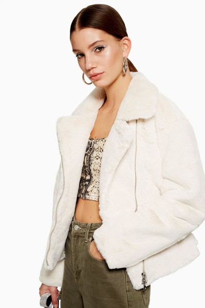 Faux Fur Biker Jacket