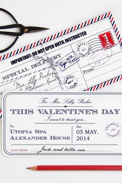 Personalised Valentine’s Day Ticket from Lou & Co