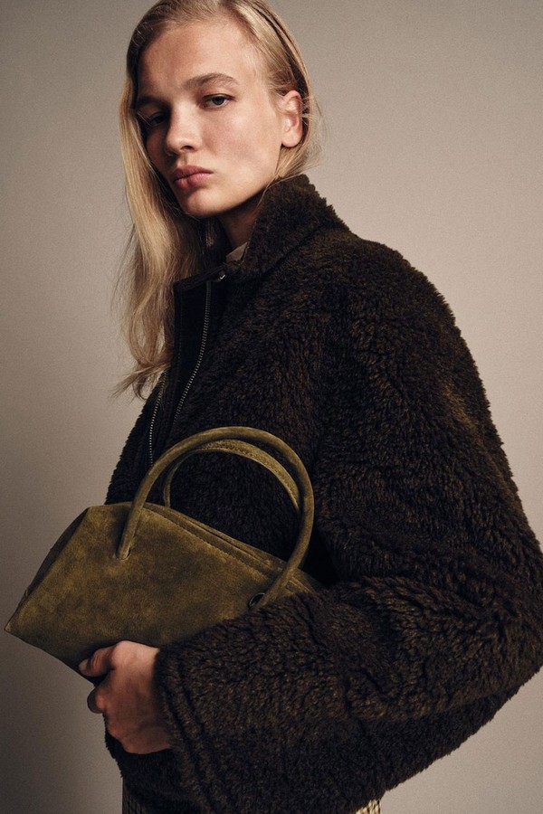 Split Suede Bowling Bag from Zara