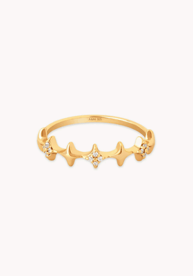 Cosmic Star Stacking Ring In Gold