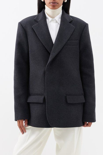 Asymmetric Wool-Blend Blazer from Róhe