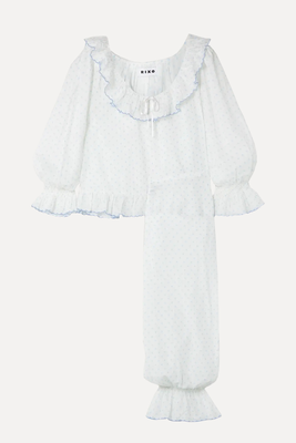 Bobbie Polka-Dot Cotton-Voile Pyjama Set from Rixo