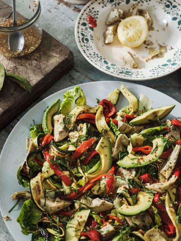 Grilled Vegetable Salad With Lemon & Mustard Dressing