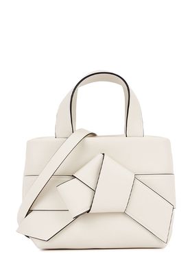 Musubi Mini White Leather Shoulder Bag from Acne Studios