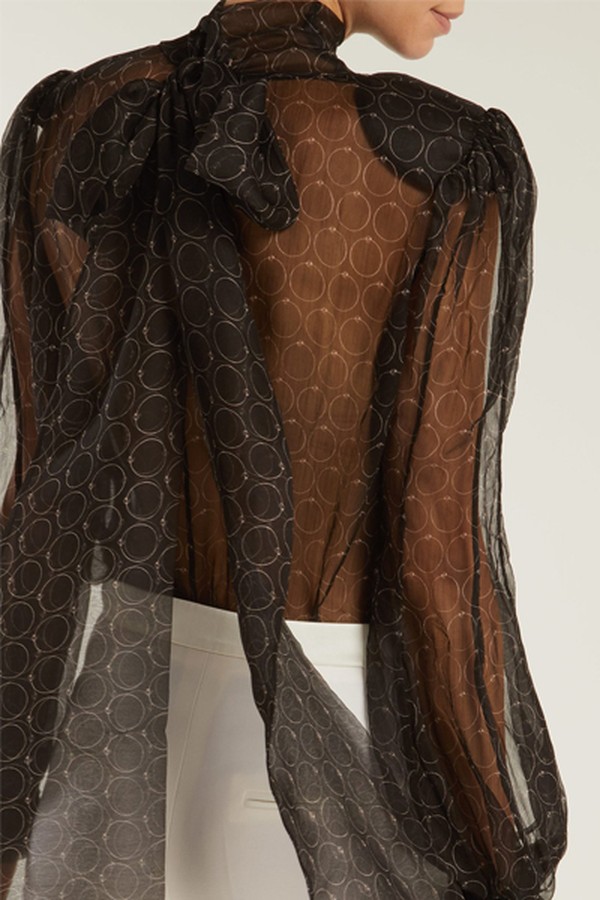 Baqa Printed Silk Mousseine Blouse from Maria Lucia Hohan