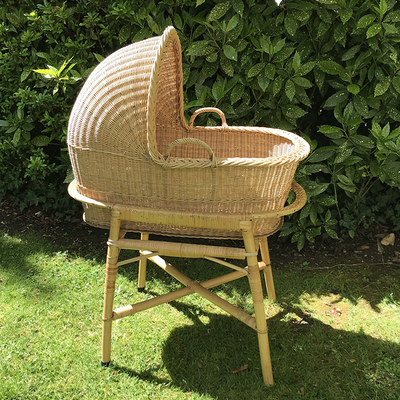 Vintage Rattan Moses Basket & Stand from By Alice