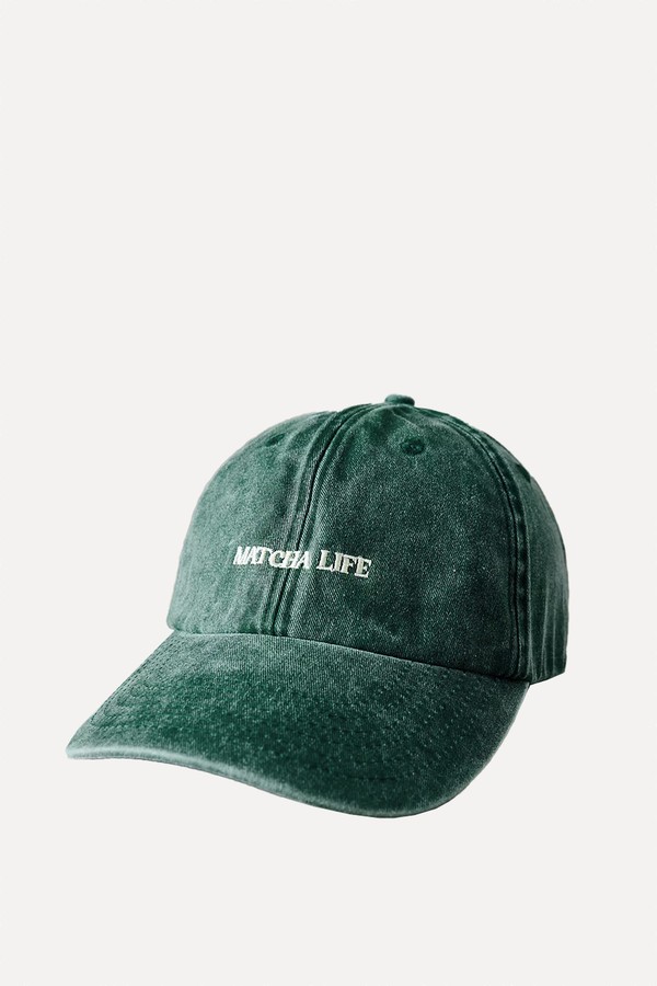 Matcha Life Embroidered Baseball Cap from Anthropologie