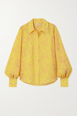 Jayleen Printed Tencel-Blend Blouse from L’agence