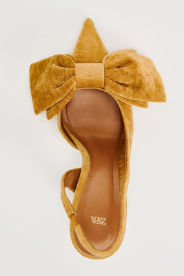 Velvet Slingback Shoes With Bow from Zara
