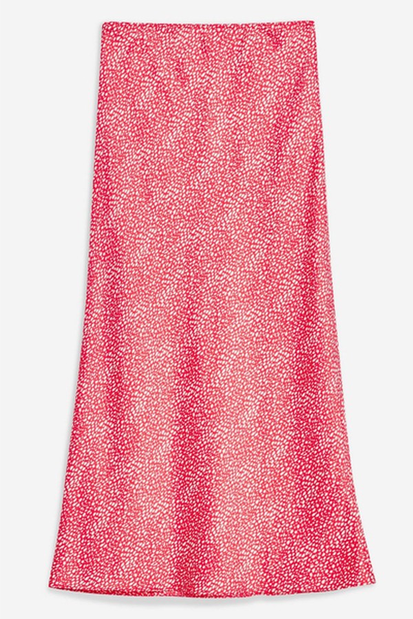 Spot Animal Bias Midi Skirt