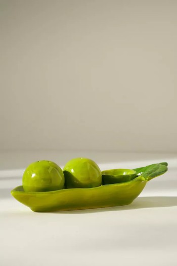 Farmstand Pea Pod Salt & Pepper Shakers from Anthropologie