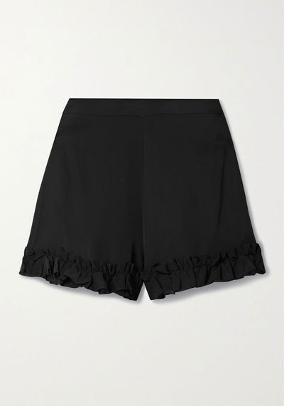 Rory Ruffled Silk Cady Shorts