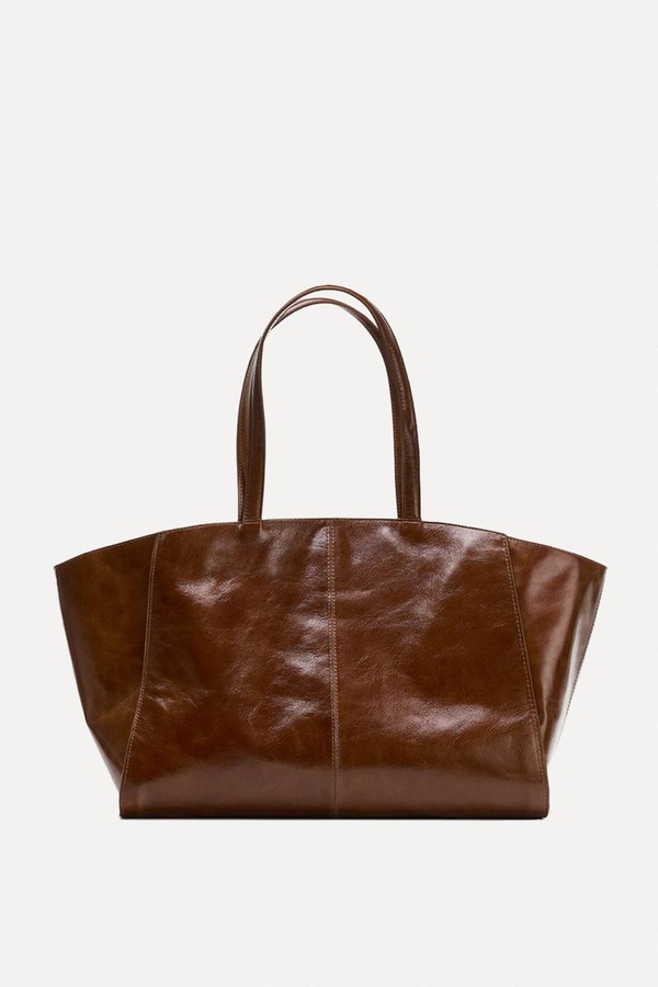 Stitched Leather Tote Bag
