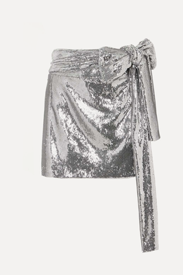 Bernard Asymmetric Sequined Taffeta Mini Skirt, £455 | Bernadette