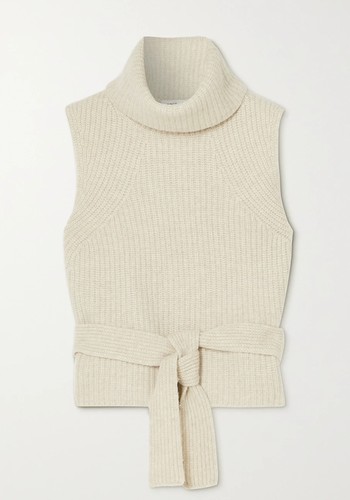 Belted Ribbed Turtleneck Sweater from Vince