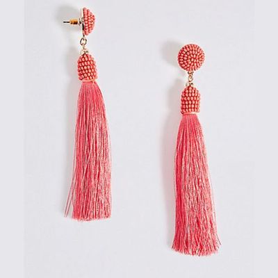 Beaded Tassel Drop Earrings