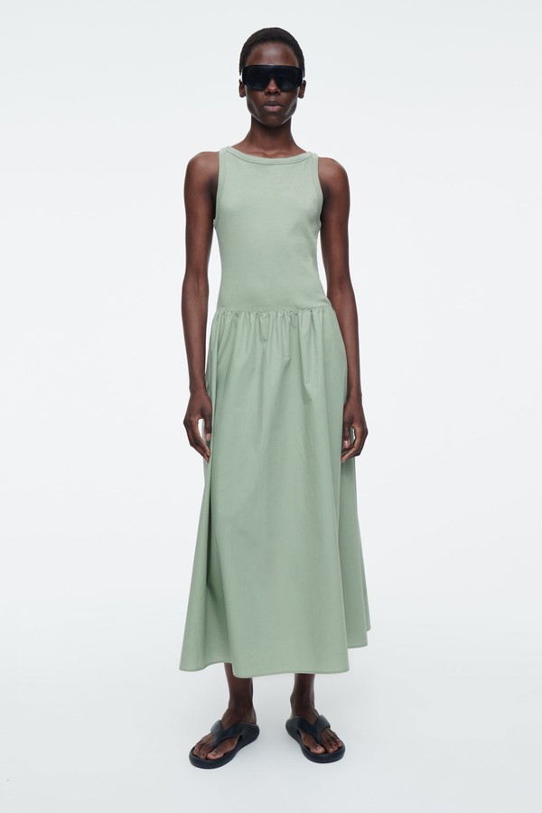 Contrast-Panel Maxi Dress  from COS