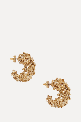 Gold-Tone Crystal Hoop Earrings from Oscar De La Renta