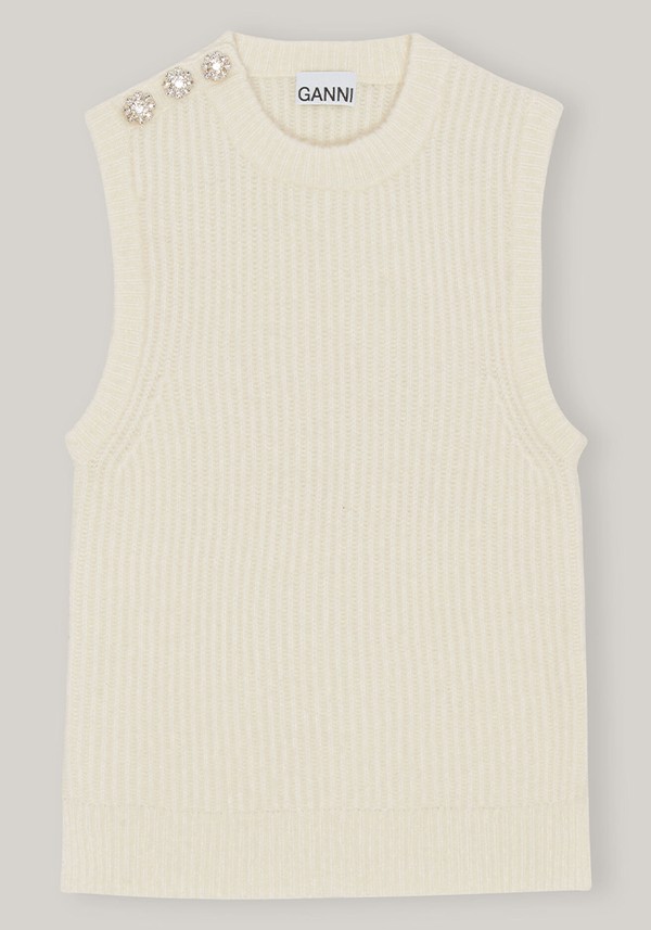 Soft Wool Knit O-Neck Vest