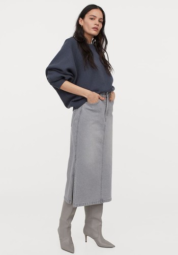 Knee-Length Denim Skirt