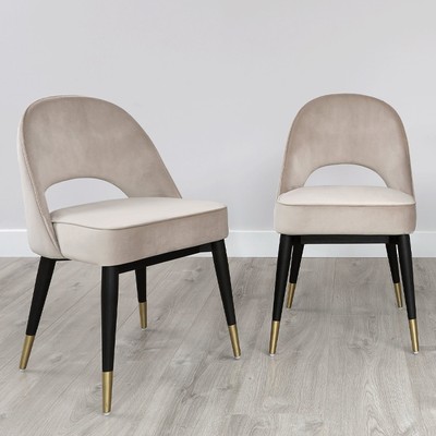 Clover Champagne Velvet Dining Chair