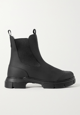 Shearling-Lined Rubber Chelsea Boots from Ganni
