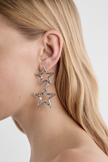 Textured Double Star Earrings from Stradivarius