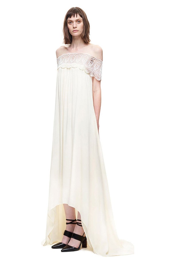 Lace Detail Off Shoulder Wedding Dress from Self-Portrait