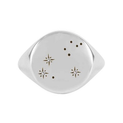 Zodiac Constellation Diamond Signet Ring from No13Jewellery