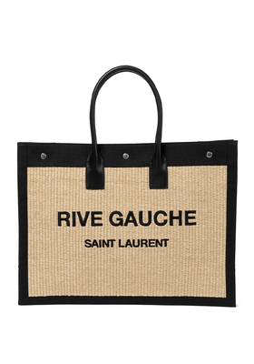Rive Gauche Raffia And Canvas Tote from Saint Laurent