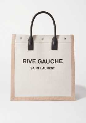 Noe Leather-Trimmed Printed Canvas Tote from Saint Laurent