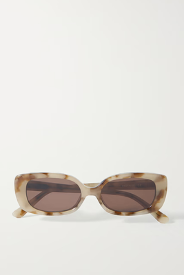  Zou Bisou Rectangular-Frame Tortoiseshell Acetate Sunglasses from Velvet Canyon