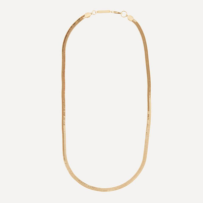 Gold-Plated Herringbone Chain Necklace from Estella Barlett