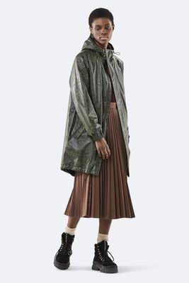 Olive Long Quilted Parka from Rains