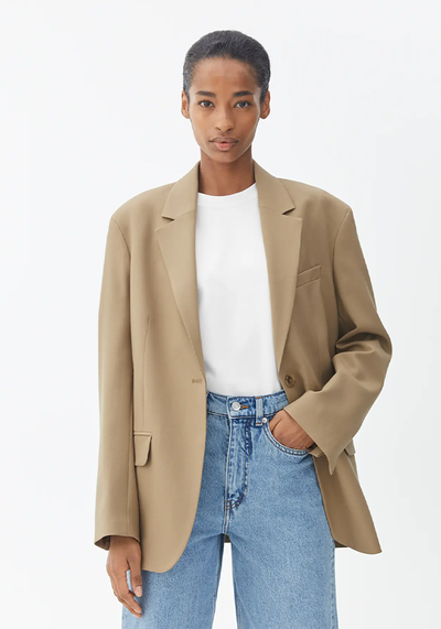 Oversized Wool Hopsack Blazer from Arket