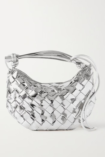 Sardine Mini Intrecciato Metallic Leather Shoulder Bag from BOTTEGA VENETA