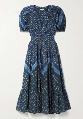 Josefina Belted Printed Cotton-Poplin Midi Dress from Ulla Johnson