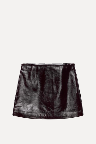 100% Leather Mini Skirt from Zara