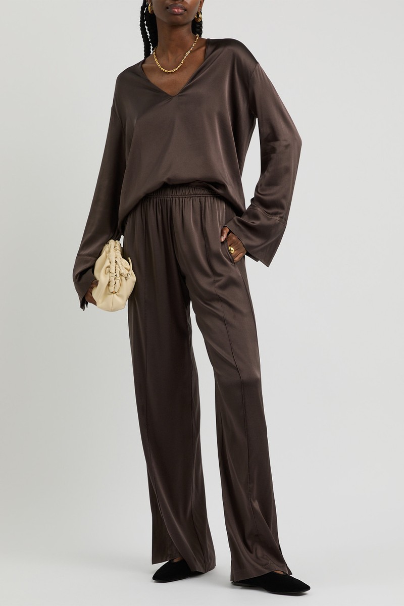 Wide-Leg Stretch-Silk Satin Trousers from Forte_Forte