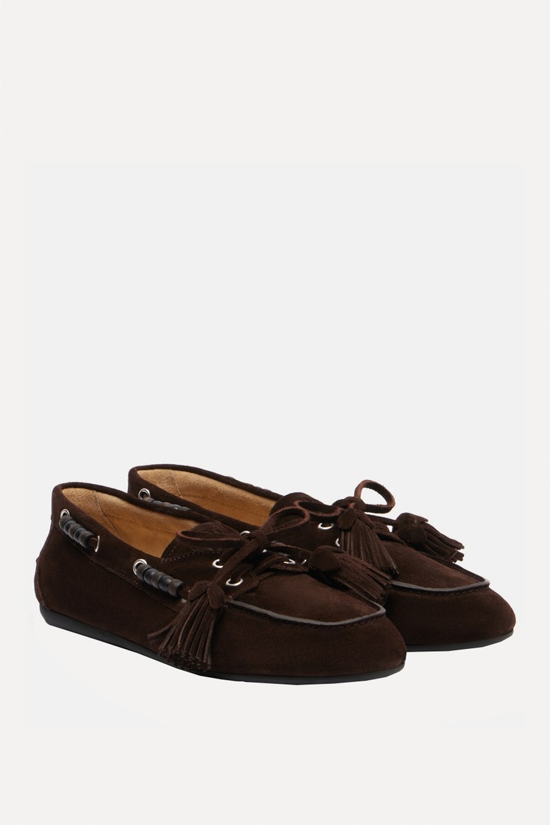 Beaded Suede Loafers from Miu Miu