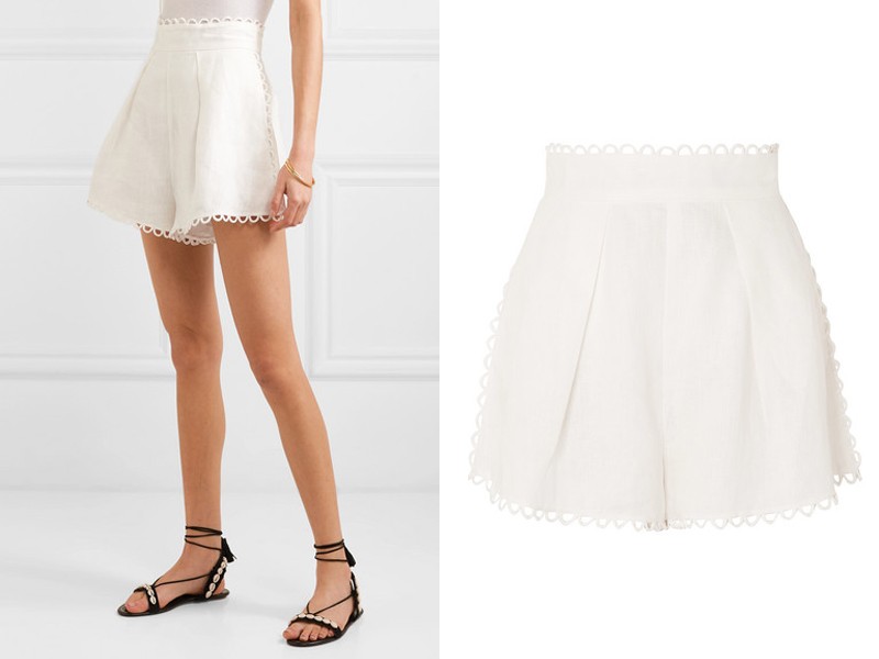 Alia Picot-Trimmed Linen Shorts from Zimmermann