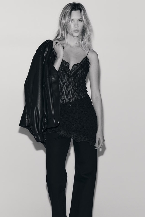 Lace-Trimmed Strappy Top