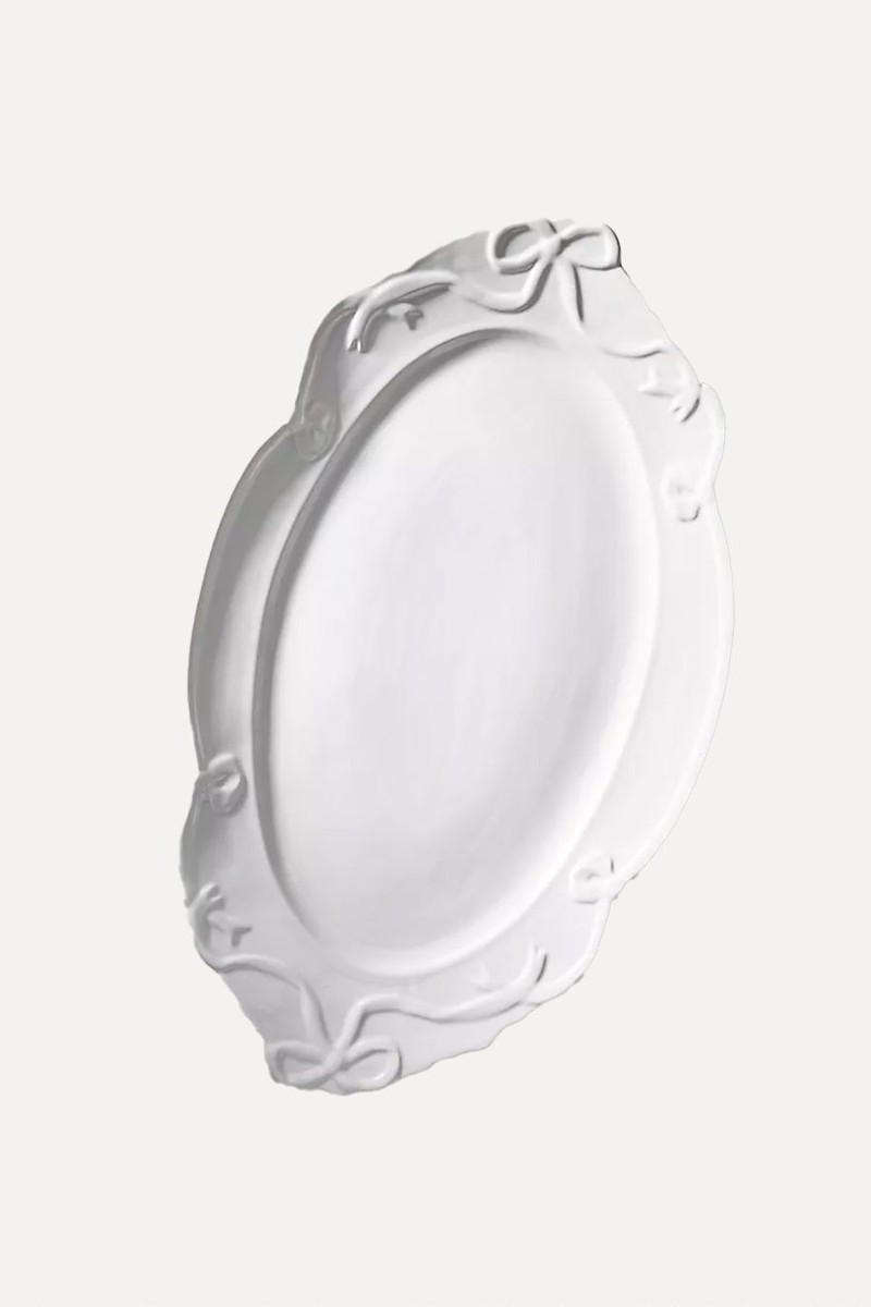 Benedita Bow Ceramic Stoneware Platter from Anthropologie