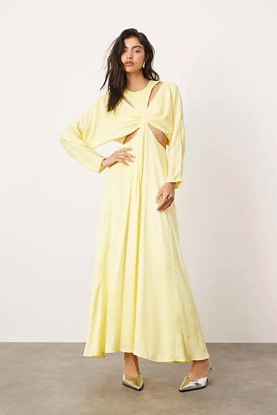 Satin Batwing Maxi Dress With Cut Out Detail  from ASOS