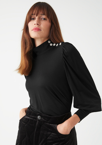 Diamanté Mock Neck Top