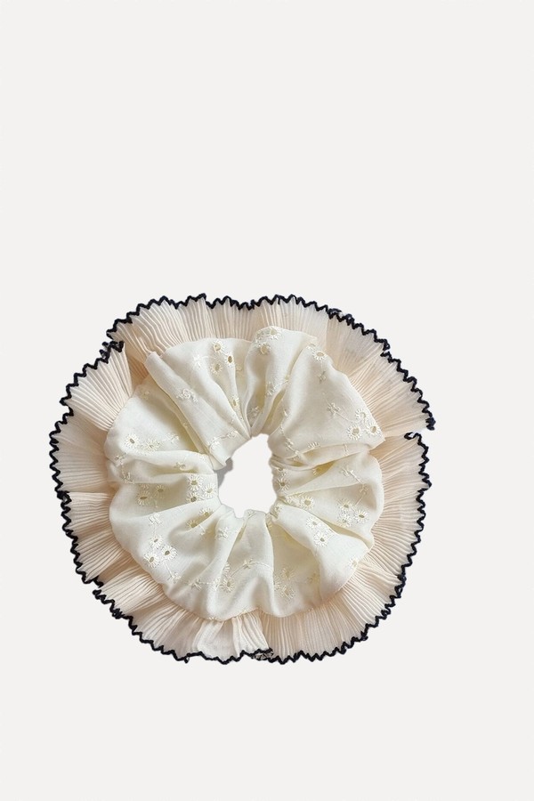 Broderie Scrunchie With Trim from DottyMint