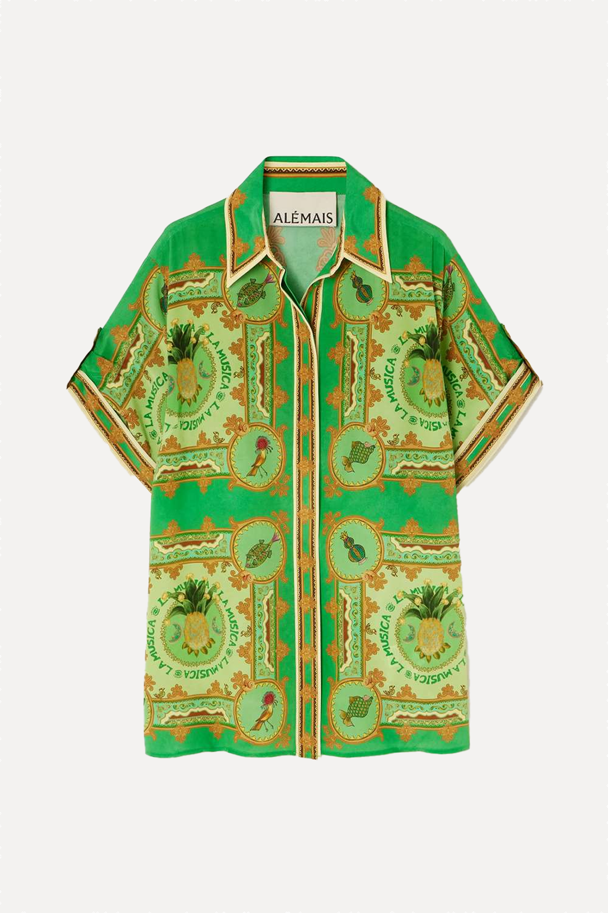 La Musica Printed Silk Crepe De Chine Shirt from Alémais