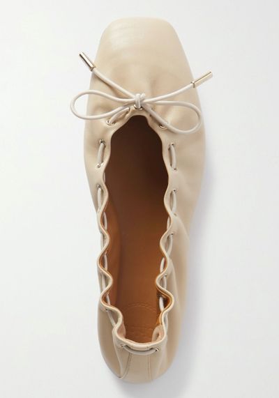 Oracia bow Embellished Leather Ballet Flats from Chloé