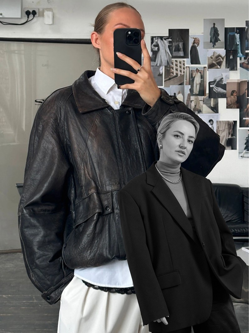 1980s Aged Leather Bomber Jacket from Vintage